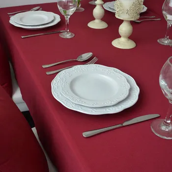 Doprava zadarmo Červená obrusy Európsky štýl Pekný kvality pre svadby hotel kuchynský stôl kryt Domova Prachotesný obrus