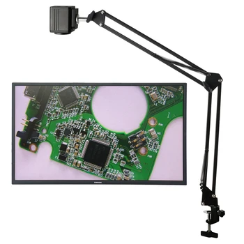 4MP 1080P Auto Focus Veľké zorné Pole TF Video Skladovanie Záznamník Priemyselné Video Mikroskopom Fotoaparát Vysoká Pracovná Vzdialenosť +Stojan