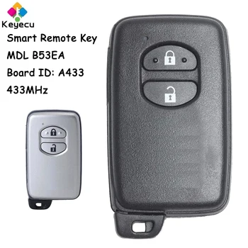 KEYECU Smart Prox Diaľkové Kľúč S 2 Tlačidlami 433MHz POŽIADAŤ ID74 Čip pre Toyota Highlander Land Cruiser 200 MDL B53EA Rada ID: A433