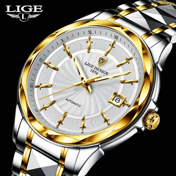2022 LIGE DIZAJNU Nových Muži Mechanické náramkové hodinky Luxusné Zafírové Sklo Automatické Hodinky 50m Vodotesné Hodinky Relogio Masculino