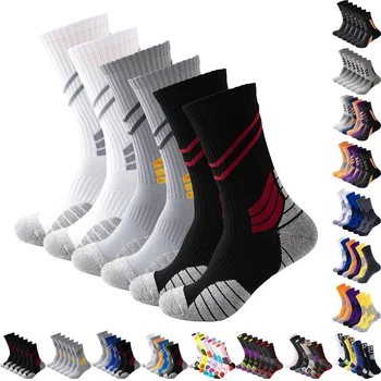6 Párov Nových Profesionálnych Prekladané Lomka Potu-absorpciu Non-slip Basketbal Priedušné Ponožky so Systémom Uterák Spodnej Športové Ponožky