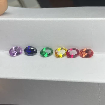 Meisidian 5A Kvality 5x7mm Elipsovitý Rez Fancy Farebné Lab Sapphire Rainbow Gemstnoe