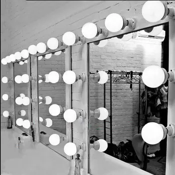 Stmievateľné LED Zrkadlo na líčenie Svetlá Auta pre make-up Toaletný Stolík, biela E27 nástenné svietidlo set dimmer, DIY márnosť lampy svietidlá
