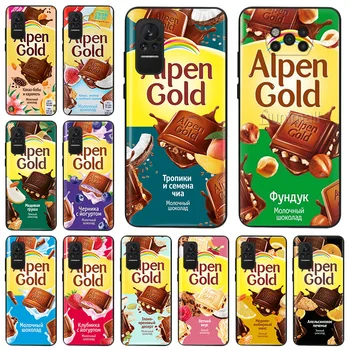 Čokoláda Alpen Gold Black Matte Anti-Drop Telefón puzdro Pre Xiao Mi Poco X4 X3 Pro 5G NFC M4 M3 F3 GT F1 A2 9 8 Lite Mäkké Pokrytie