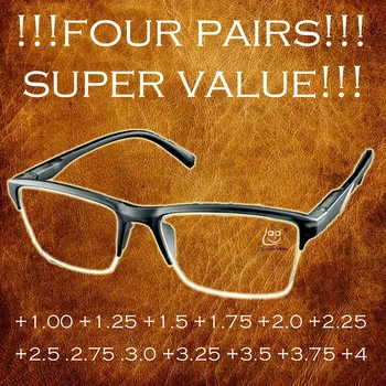 !!! 4 Paríž !!! Vysoká kvalita pol-rim, čierna Anti-únava okuliare na čítanie +0.25 +0.75 +1.25 +1.75 +2.25 +2.75 +3.25